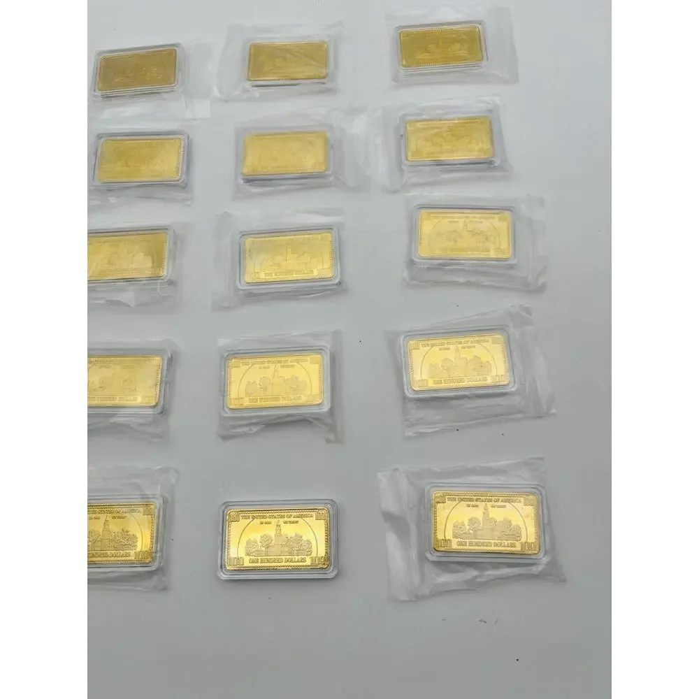 Lot Of 15 Atlantis mint 1 troy ounce USA $100.00 cased wafer bar .999 fine iron